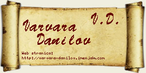 Varvara Danilov vizit kartica